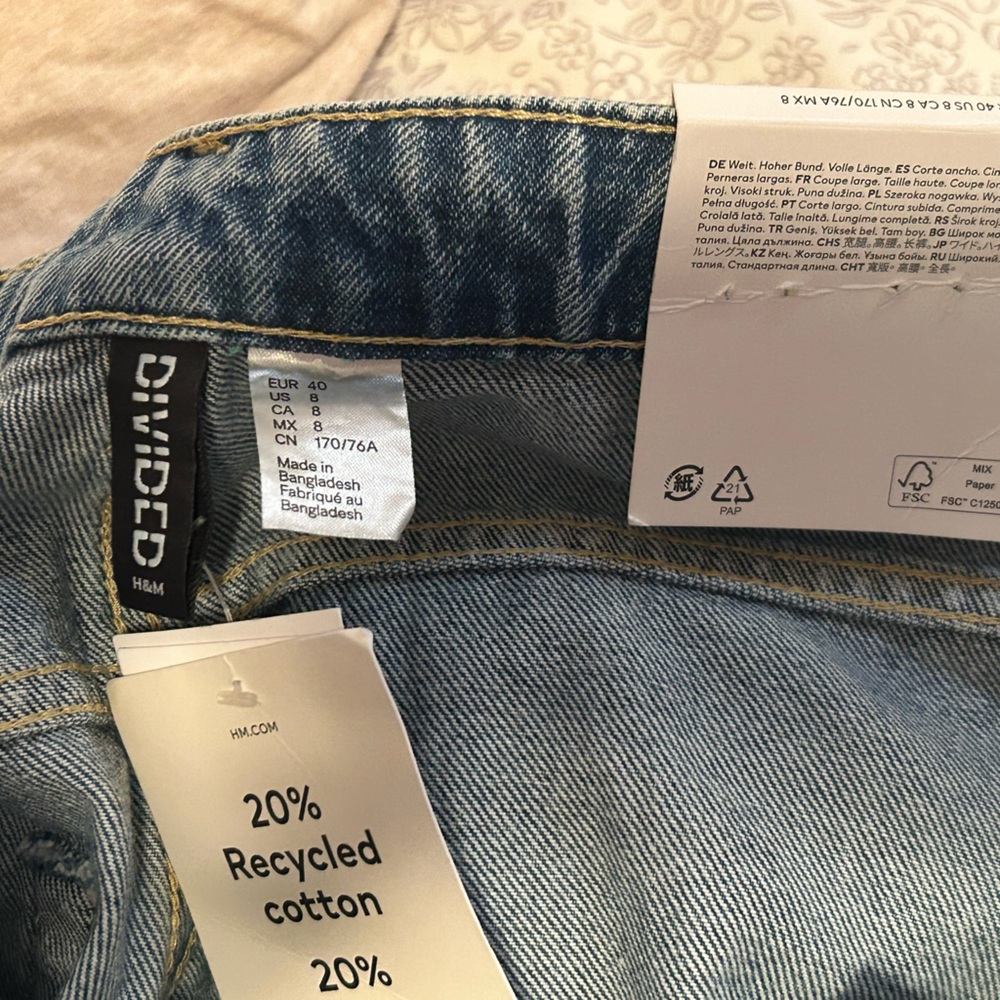 H&M BLEECKER HIGH RISE WIDE LEG JEANS - Picture 7 of 9